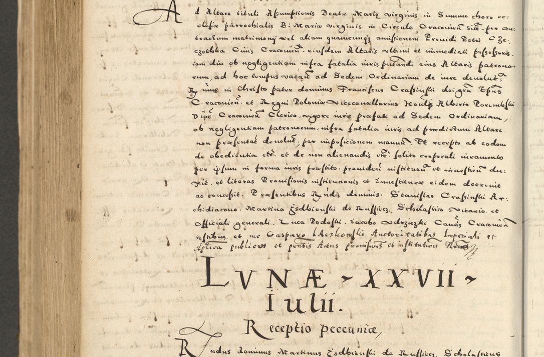 Zdjęcie nr 1018 dla obiektu archiwalnego: Acta actorum causarum sententiarum deffinitiuarum, quam interloquutoriarum, decretorum, obligationum, procuratorum etc. coram Reverendo Domino Martino Izbienski de Rusiecz Archidiacono Posnaniensis, custode et in Spiritualibus Vicario generali officiali Cracoviensis, ad Annum Domini Millesimum quingentesimum Sexagesimum Nonum cuius indictio duodecima, Pontus Sanctissimi Pii Papae Quinti Annus quartus foeliciter continuantur