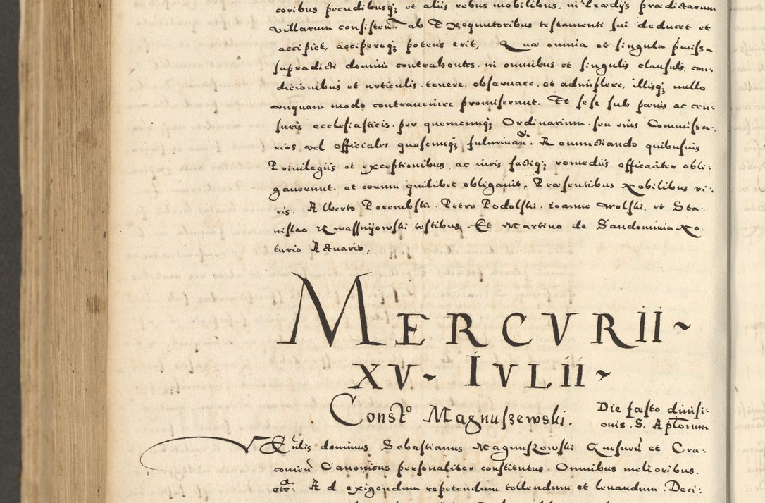 Zdjęcie nr 1012 dla obiektu archiwalnego: Acta actorum causarum sententiarum deffinitiuarum, quam interloquutoriarum, decretorum, obligationum, procuratorum etc. coram Reverendo Domino Martino Izbienski de Rusiecz Archidiacono Posnaniensis, custode et in Spiritualibus Vicario generali officiali Cracoviensis, ad Annum Domini Millesimum quingentesimum Sexagesimum Nonum cuius indictio duodecima, Pontus Sanctissimi Pii Papae Quinti Annus quartus foeliciter continuantur
