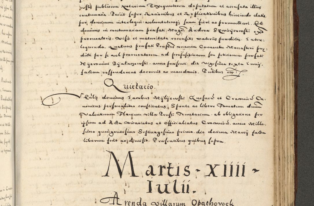 Zdjęcie nr 1009 dla obiektu archiwalnego: Acta actorum causarum sententiarum deffinitiuarum, quam interloquutoriarum, decretorum, obligationum, procuratorum etc. coram Reverendo Domino Martino Izbienski de Rusiecz Archidiacono Posnaniensis, custode et in Spiritualibus Vicario generali officiali Cracoviensis, ad Annum Domini Millesimum quingentesimum Sexagesimum Nonum cuius indictio duodecima, Pontus Sanctissimi Pii Papae Quinti Annus quartus foeliciter continuantur