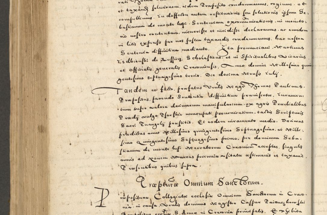 Zdjęcie nr 1008 dla obiektu archiwalnego: Acta actorum causarum sententiarum deffinitiuarum, quam interloquutoriarum, decretorum, obligationum, procuratorum etc. coram Reverendo Domino Martino Izbienski de Rusiecz Archidiacono Posnaniensis, custode et in Spiritualibus Vicario generali officiali Cracoviensis, ad Annum Domini Millesimum quingentesimum Sexagesimum Nonum cuius indictio duodecima, Pontus Sanctissimi Pii Papae Quinti Annus quartus foeliciter continuantur