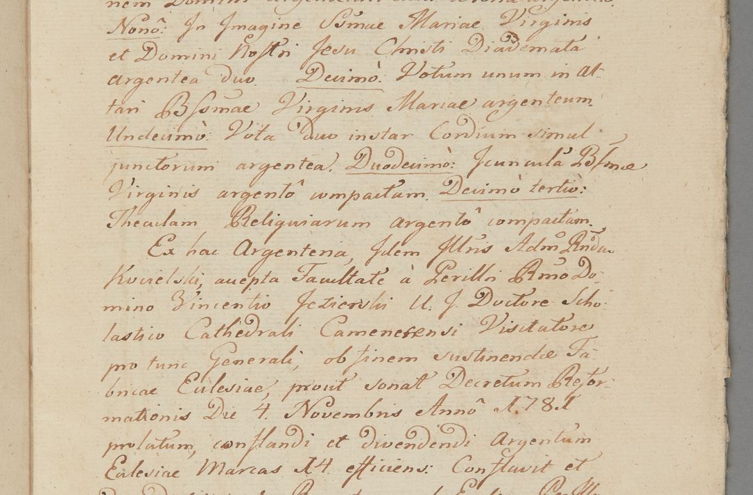 Zdjęcie nr 3 dla obiektu archiwalnego: ACTUS Visitationis Decanalis Ecclesiarum Parochialium Dioecesis Cracoviensis Decanatus Zwolinensis Ex Mandato Illustrissimi Reverendissimi Domini Augustini Caroli Borromaei LIPIŃSKI Utriusque Juris Doctoris, Ecclesiarum Cathedralium Cracoviensis Scholastici Provisi, Plocensis Canonici, Vicarii in Spiritualibus, et Officialis Generalis Cracoviensis, Ordinis Sancti Stanislai EQUITIS per Epistolam Encyclicam ad Decaneos Foraneos Dioecesis Cracoviensis Typis impressam Datam Cracoviae Die 29 Septembris Anno 1795 Promulgato per Me Joannem Cantium Poznański Canonicum Sancti Sepulcri Domini Praepositum Skarisoviensem pro Illustri Admodum Reverendo Domino Decano Zwolinensi Substitutum Visitatorem Mense Novembri peractae.