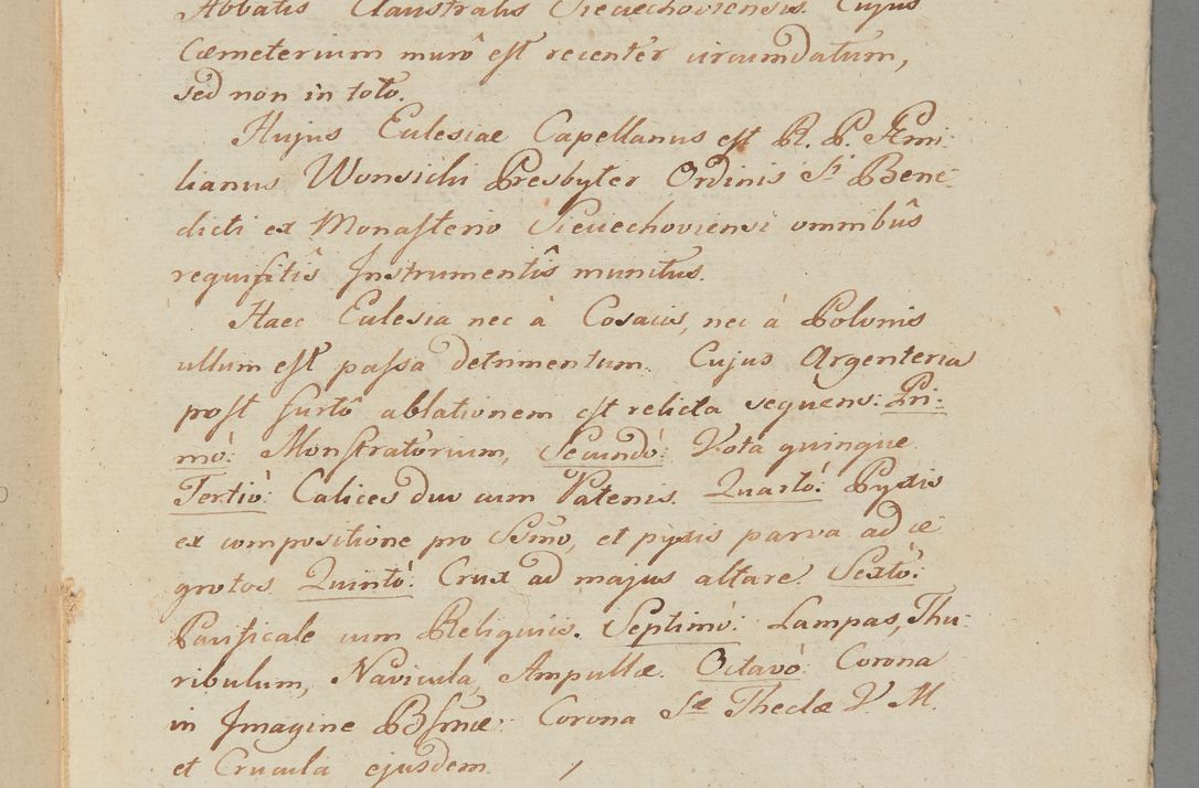 Zdjęcie nr 8 dla obiektu archiwalnego: ACTUS Visitationis Decanalis Ecclesiarum Parochialium Dioecesis Cracoviensis Decanatus Zwolinensis Ex Mandato Illustrissimi Reverendissimi Domini Augustini Caroli Borromaei LIPIŃSKI Utriusque Juris Doctoris, Ecclesiarum Cathedralium Cracoviensis Scholastici Provisi, Plocensis Canonici, Vicarii in Spiritualibus, et Officialis Generalis Cracoviensis, Ordinis Sancti Stanislai EQUITIS per Epistolam Encyclicam ad Decaneos Foraneos Dioecesis Cracoviensis Typis impressam Datam Cracoviae Die 29 Septembris Anno 1795 Promulgato per Me Joannem Cantium Poznański Canonicum Sancti Sepulcri Domini Praepositum Skarisoviensem pro Illustri Admodum Reverendo Domino Decano Zwolinensi Substitutum Visitatorem Mense Novembri peractae.