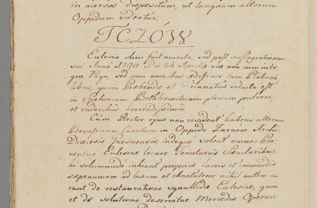 Zdjęcie nr 26 dla obiektu archiwalnego: ACTUS Visitationis Decanalis Ecclesiarum Parochialium Dioecesis Cracoviensis Decanatus Zwolinensis Ex Mandato Illustrissimi Reverendissimi Domini Augustini Caroli Borromaei LIPIŃSKI Utriusque Juris Doctoris, Ecclesiarum Cathedralium Cracoviensis Scholastici Provisi, Plocensis Canonici, Vicarii in Spiritualibus, et Officialis Generalis Cracoviensis, Ordinis Sancti Stanislai EQUITIS per Epistolam Encyclicam ad Decaneos Foraneos Dioecesis Cracoviensis Typis impressam Datam Cracoviae Die 29 Septembris Anno 1795 Promulgato per Me Joannem Cantium Poznański Canonicum Sancti Sepulcri Domini Praepositum Skarisoviensem pro Illustri Admodum Reverendo Domino Decano Zwolinensi Substitutum Visitatorem Mense Novembri peractae.