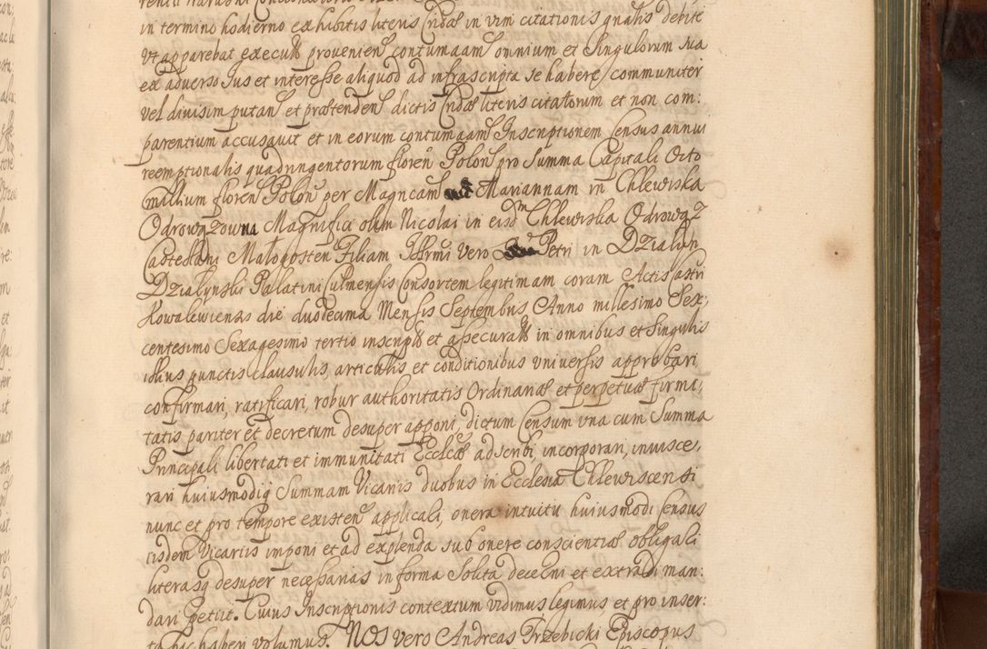Zdjęcie nr 1228 dla obiektu archiwalnego: Acta actorum episcopalium R. D. Andreae Trzebicki, episcopi Cracoviensis et ducis Severiae a die 26 Augusti anni 1661 ad annum 1666 inclusive. Volumen III.