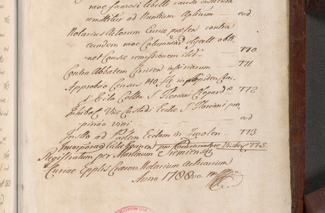 Zdjęcie nr 1630 dla obiektu archiwalnego: Acta actorum episcopalium R. D. Andreae Trzebicki, episcopi Cracoviensis et ducis Severiae a die 26 Augusti anni 1661 ad annum 1666 inclusive. Volumen III.