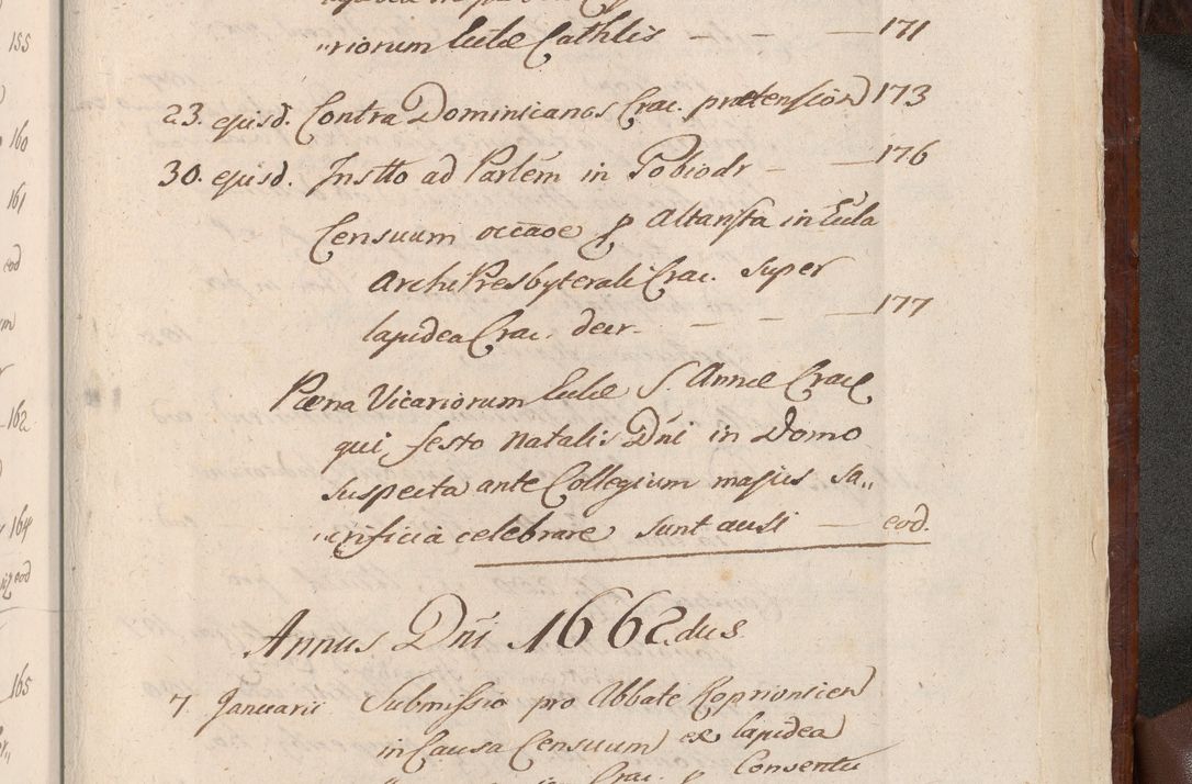 Zdjęcie nr 1588 dla obiektu archiwalnego: Acta actorum episcopalium R. D. Andreae Trzebicki, episcopi Cracoviensis et ducis Severiae a die 26 Augusti anni 1661 ad annum 1666 inclusive. Volumen III.