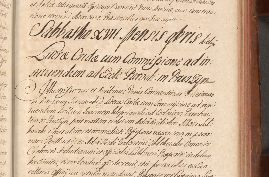 Zdjęcie nr 406 dla obiektu archiwalnego: Acta actorum episcopalium R. D. Constantini Feliciani in Szaniawy Szaniawski, episcopi Cracoviensis, ducis Severiae per annos 1724 - 1727 conscripta. Volumen II