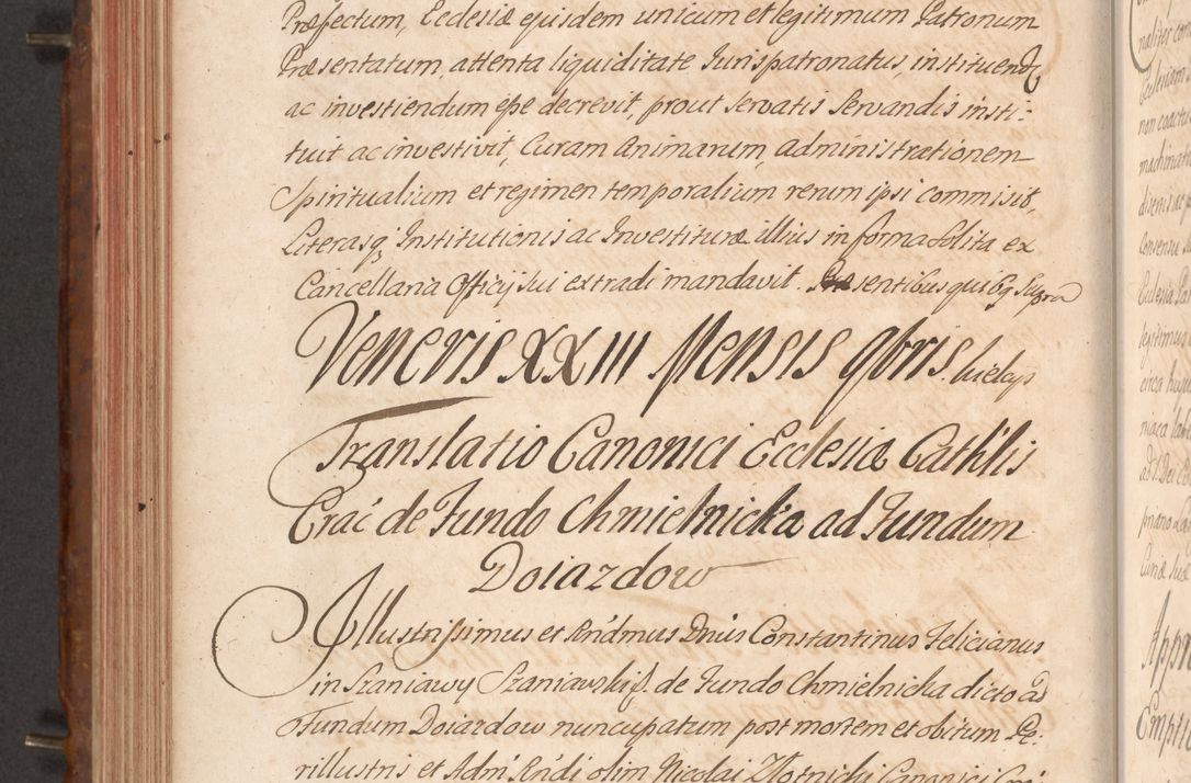 Zdjęcie nr 409 dla obiektu archiwalnego: Acta actorum episcopalium R. D. Constantini Feliciani in Szaniawy Szaniawski, episcopi Cracoviensis, ducis Severiae per annos 1724 - 1727 conscripta. Volumen II