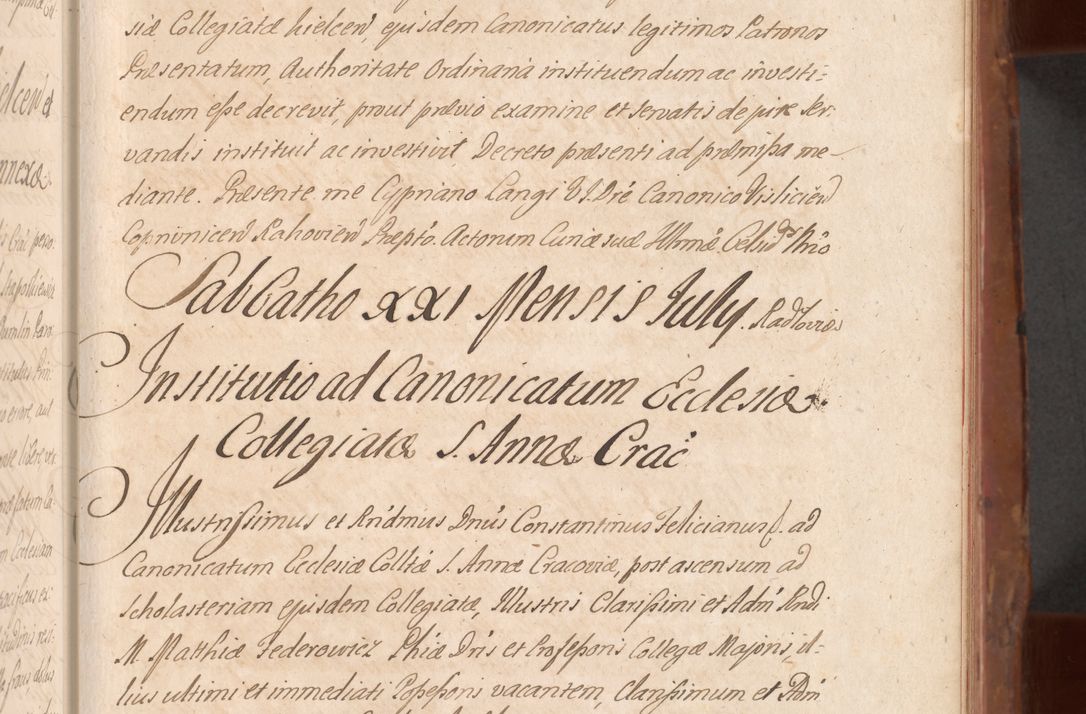 Zdjęcie nr 318 dla obiektu archiwalnego: Acta actorum episcopalium R. D. Constantini Feliciani in Szaniawy Szaniawski, episcopi Cracoviensis, ducis Severiae per annos 1724 - 1727 conscripta. Volumen II