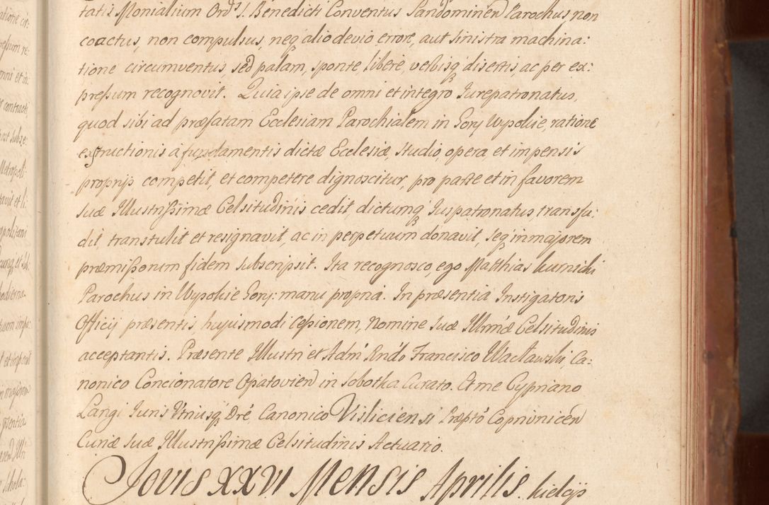 Zdjęcie nr 270 dla obiektu archiwalnego: Acta actorum episcopalium R. D. Constantini Feliciani in Szaniawy Szaniawski, episcopi Cracoviensis, ducis Severiae per annos 1724 - 1727 conscripta. Volumen II