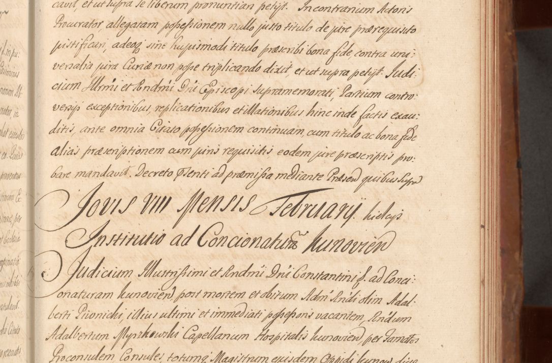 Zdjęcie nr 218 dla obiektu archiwalnego: Acta actorum episcopalium R. D. Constantini Feliciani in Szaniawy Szaniawski, episcopi Cracoviensis, ducis Severiae per annos 1724 - 1727 conscripta. Volumen II