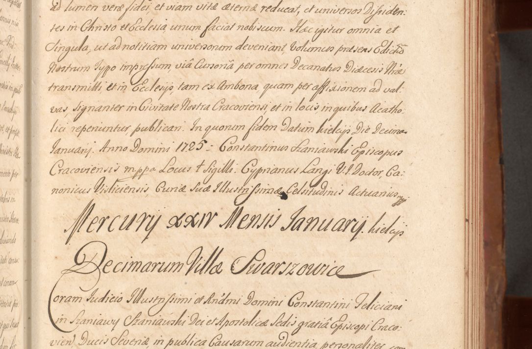 Zdjęcie nr 204 dla obiektu archiwalnego: Acta actorum episcopalium R. D. Constantini Feliciani in Szaniawy Szaniawski, episcopi Cracoviensis, ducis Severiae per annos 1724 - 1727 conscripta. Volumen II