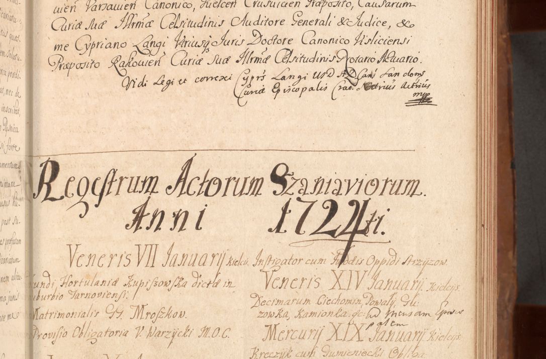 Zdjęcie nr 184 dla obiektu archiwalnego: Acta actorum episcopalium R. D. Constantini Feliciani in Szaniawy Szaniawski, episcopi Cracoviensis, ducis Severiae per annos 1724 - 1727 conscripta. Volumen II