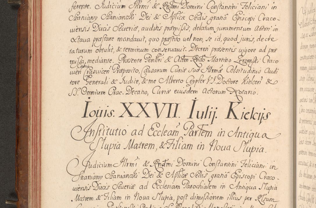 Zdjęcie nr 105 dla obiektu archiwalnego: Acta actorum episcopalium R. D. Constantini Feliciani in Szaniawy Szaniawski, episcopi Cracoviensis, ducis Severiae per annos 1724 - 1727 conscripta. Volumen II