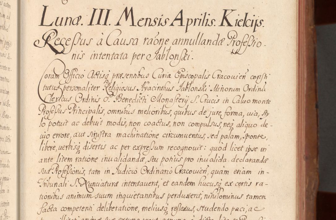 Zdjęcie nr 56 dla obiektu archiwalnego: Acta actorum episcopalium R. D. Constantini Feliciani in Szaniawy Szaniawski, episcopi Cracoviensis, ducis Severiae per annos 1724 - 1727 conscripta. Volumen II
