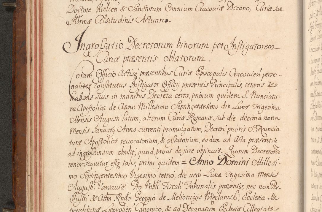 Zdjęcie nr 57 dla obiektu archiwalnego: Acta actorum episcopalium R. D. Constantini Feliciani in Szaniawy Szaniawski, episcopi Cracoviensis, ducis Severiae per annos 1724 - 1727 conscripta. Volumen II