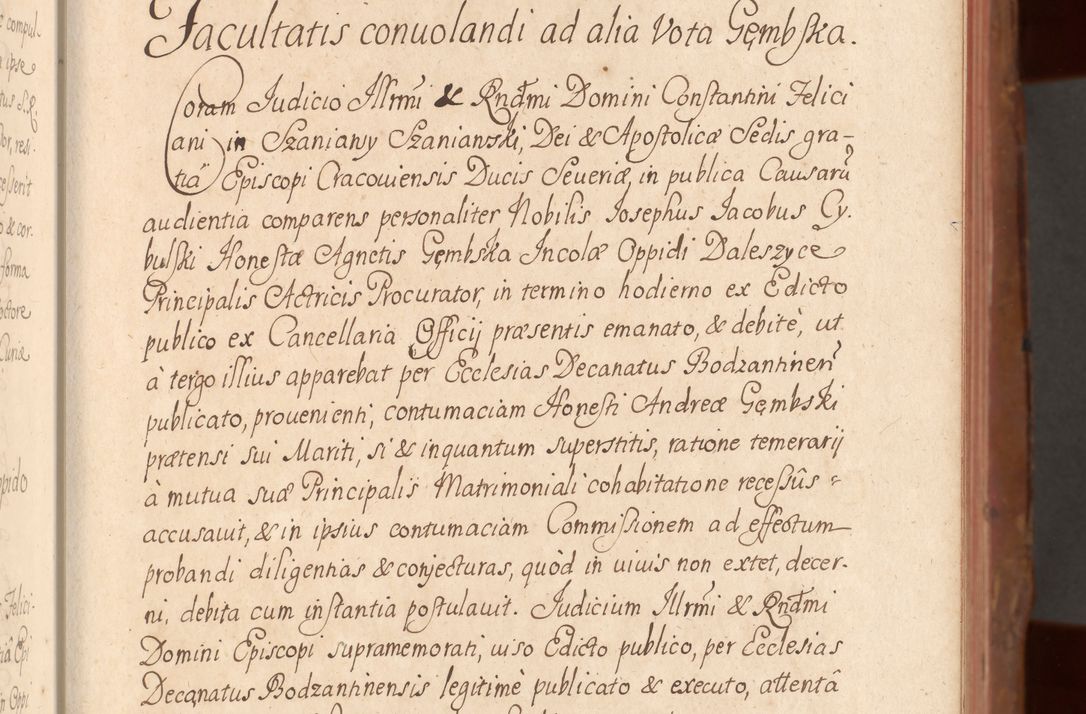 Zdjęcie nr 50 dla obiektu archiwalnego: Acta actorum episcopalium R. D. Constantini Feliciani in Szaniawy Szaniawski, episcopi Cracoviensis, ducis Severiae per annos 1724 - 1727 conscripta. Volumen II