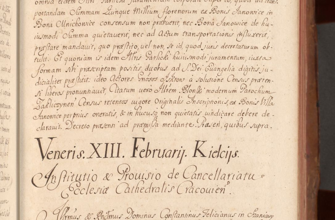 Zdjęcie nr 40 dla obiektu archiwalnego: Acta actorum episcopalium R. D. Constantini Feliciani in Szaniawy Szaniawski, episcopi Cracoviensis, ducis Severiae per annos 1724 - 1727 conscripta. Volumen II