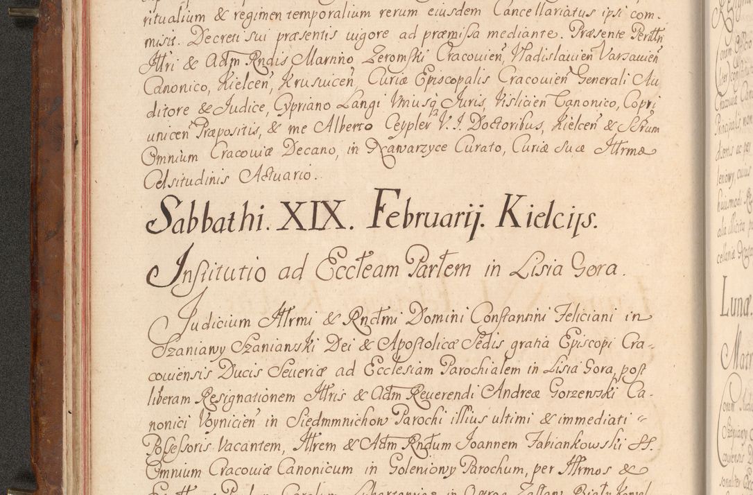 Zdjęcie nr 41 dla obiektu archiwalnego: Acta actorum episcopalium R. D. Constantini Feliciani in Szaniawy Szaniawski, episcopi Cracoviensis, ducis Severiae per annos 1724 - 1727 conscripta. Volumen II