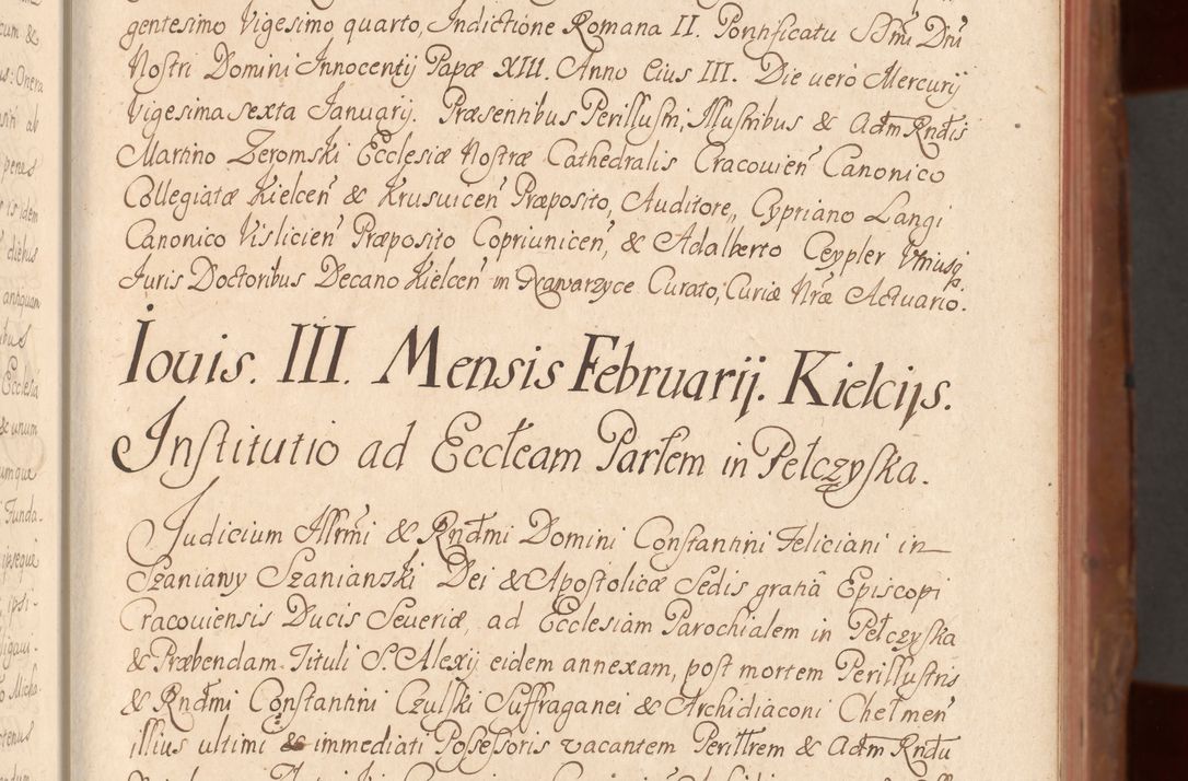 Zdjęcie nr 34 dla obiektu archiwalnego: Acta actorum episcopalium R. D. Constantini Feliciani in Szaniawy Szaniawski, episcopi Cracoviensis, ducis Severiae per annos 1724 - 1727 conscripta. Volumen II