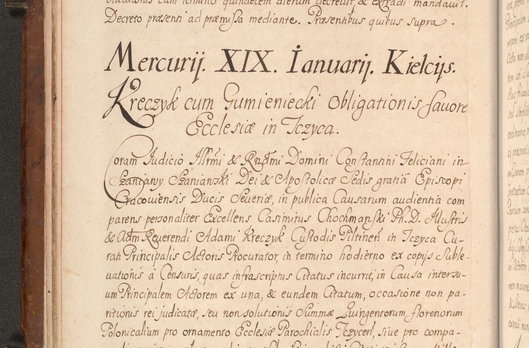 Zdjęcie nr 27 dla obiektu archiwalnego: Acta actorum episcopalium R. D. Constantini Feliciani in Szaniawy Szaniawski, episcopi Cracoviensis, ducis Severiae per annos 1724 - 1727 conscripta. Volumen II