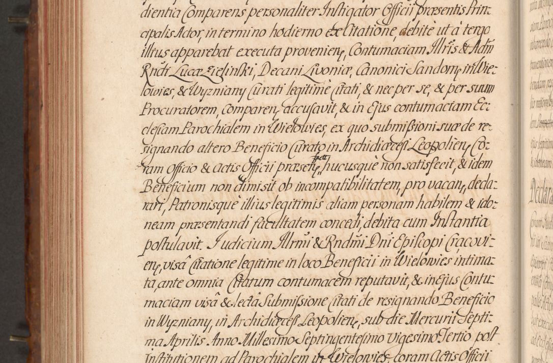 Zdjęcie nr 593 dla obiektu archiwalnego: Acta actorum episcopalium R. D. Constantini Feliciani in Szaniawy Szaniawski, episcopi Cracoviensis, ducis Severiae per annos 1724 - 1727 conscripta. Volumen II