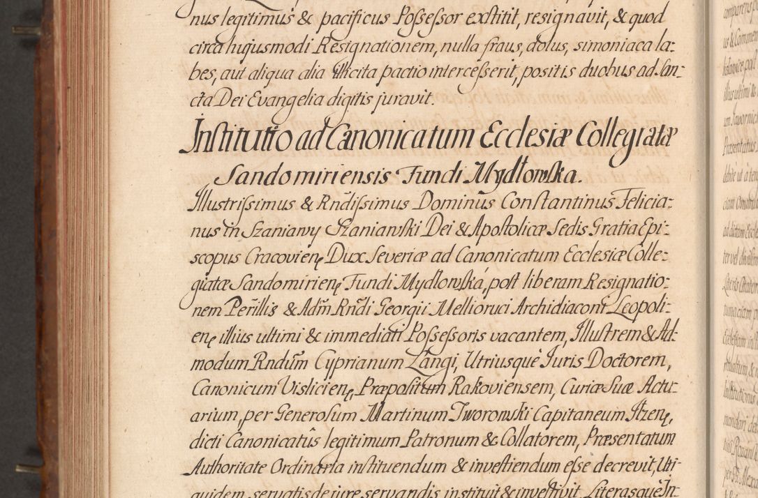 Zdjęcie nr 575 dla obiektu archiwalnego: Acta actorum episcopalium R. D. Constantini Feliciani in Szaniawy Szaniawski, episcopi Cracoviensis, ducis Severiae per annos 1724 - 1727 conscripta. Volumen II