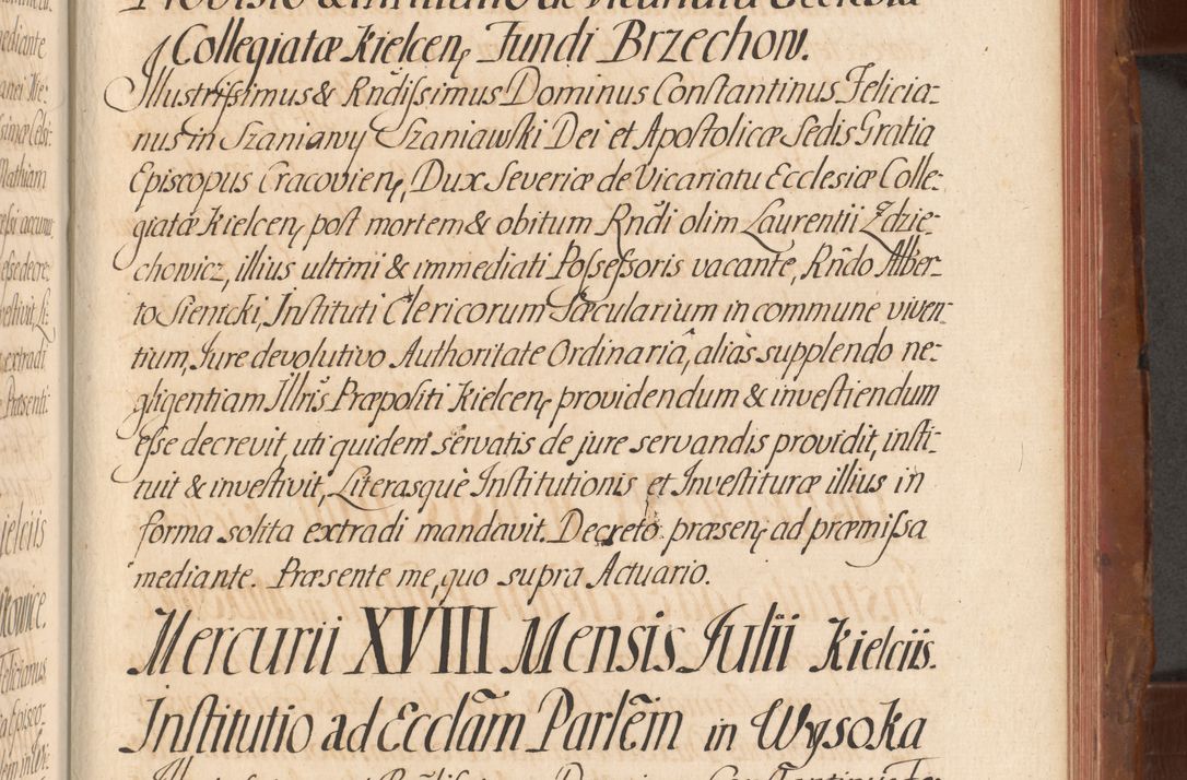 Zdjęcie nr 568 dla obiektu archiwalnego: Acta actorum episcopalium R. D. Constantini Feliciani in Szaniawy Szaniawski, episcopi Cracoviensis, ducis Severiae per annos 1724 - 1727 conscripta. Volumen II