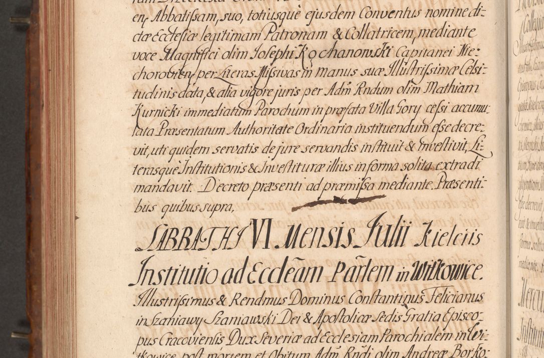 Zdjęcie nr 567 dla obiektu archiwalnego: Acta actorum episcopalium R. D. Constantini Feliciani in Szaniawy Szaniawski, episcopi Cracoviensis, ducis Severiae per annos 1724 - 1727 conscripta. Volumen II