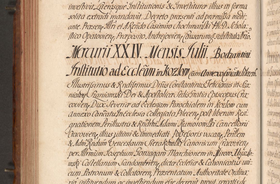 Zdjęcie nr 569 dla obiektu archiwalnego: Acta actorum episcopalium R. D. Constantini Feliciani in Szaniawy Szaniawski, episcopi Cracoviensis, ducis Severiae per annos 1724 - 1727 conscripta. Volumen II