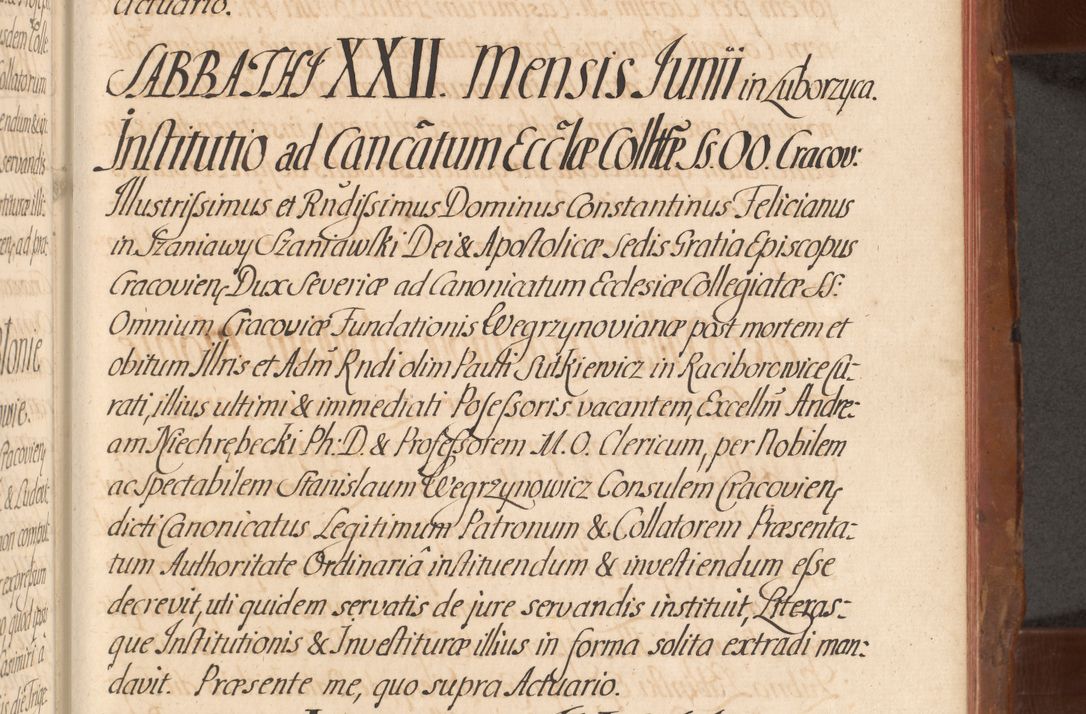 Zdjęcie nr 566 dla obiektu archiwalnego: Acta actorum episcopalium R. D. Constantini Feliciani in Szaniawy Szaniawski, episcopi Cracoviensis, ducis Severiae per annos 1724 - 1727 conscripta. Volumen II