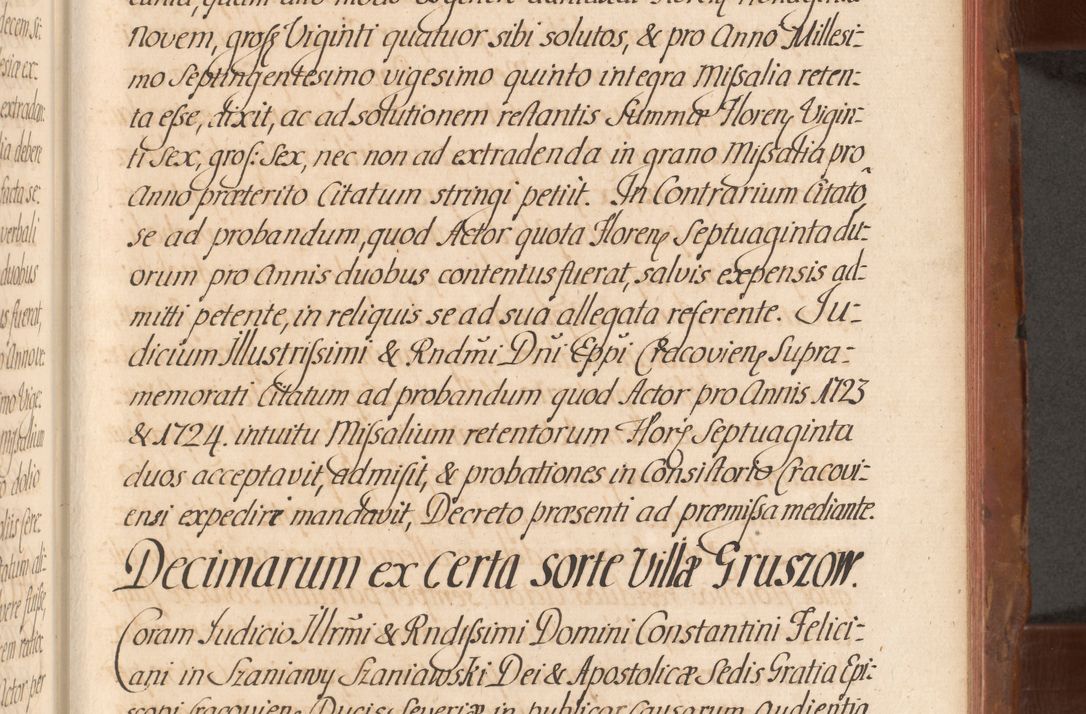 Zdjęcie nr 552 dla obiektu archiwalnego: Acta actorum episcopalium R. D. Constantini Feliciani in Szaniawy Szaniawski, episcopi Cracoviensis, ducis Severiae per annos 1724 - 1727 conscripta. Volumen II