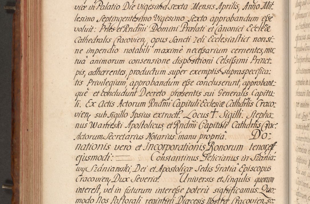 Zdjęcie nr 529 dla obiektu archiwalnego: Acta actorum episcopalium R. D. Constantini Feliciani in Szaniawy Szaniawski, episcopi Cracoviensis, ducis Severiae per annos 1724 - 1727 conscripta. Volumen II