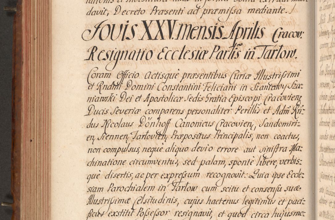 Zdjęcie nr 497 dla obiektu archiwalnego: Acta actorum episcopalium R. D. Constantini Feliciani in Szaniawy Szaniawski, episcopi Cracoviensis, ducis Severiae per annos 1724 - 1727 conscripta. Volumen II