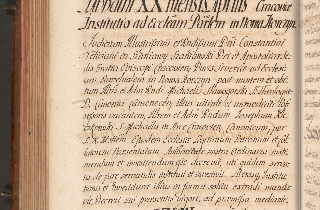 Zdjęcie nr 495 dla obiektu archiwalnego: Acta actorum episcopalium R. D. Constantini Feliciani in Szaniawy Szaniawski, episcopi Cracoviensis, ducis Severiae per annos 1724 - 1727 conscripta. Volumen II