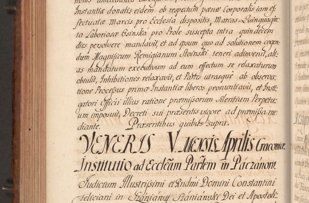 Zdjęcie nr 487 dla obiektu archiwalnego: Acta actorum episcopalium R. D. Constantini Feliciani in Szaniawy Szaniawski, episcopi Cracoviensis, ducis Severiae per annos 1724 - 1727 conscripta. Volumen II