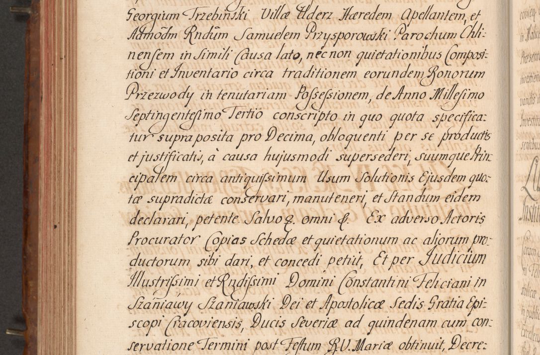 Zdjęcie nr 451 dla obiektu archiwalnego: Acta actorum episcopalium R. D. Constantini Feliciani in Szaniawy Szaniawski, episcopi Cracoviensis, ducis Severiae per annos 1724 - 1727 conscripta. Volumen II