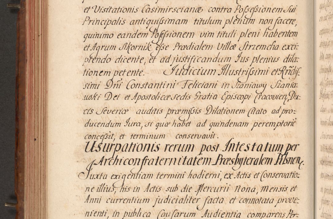 Zdjęcie nr 445 dla obiektu archiwalnego: Acta actorum episcopalium R. D. Constantini Feliciani in Szaniawy Szaniawski, episcopi Cracoviensis, ducis Severiae per annos 1724 - 1727 conscripta. Volumen II
