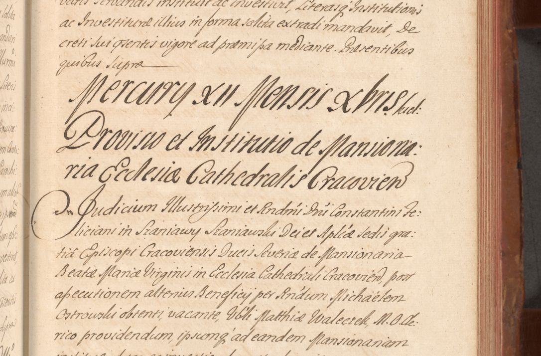 Zdjęcie nr 416 dla obiektu archiwalnego: Acta actorum episcopalium R. D. Constantini Feliciani in Szaniawy Szaniawski, episcopi Cracoviensis, ducis Severiae per annos 1724 - 1727 conscripta. Volumen II