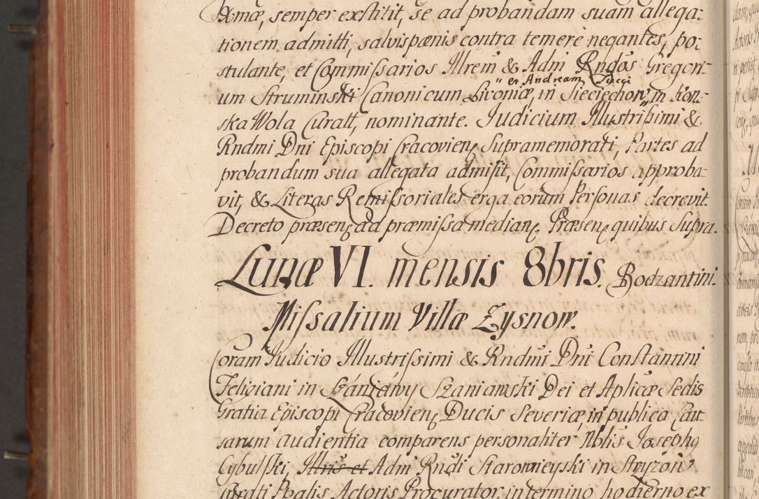 Zdjęcie nr 784 dla obiektu archiwalnego: Acta actorum episcopalium R. D. Constantini Feliciani in Szaniawy Szaniawski, episcopi Cracoviensis, ducis Severiae per annos 1724 - 1727 conscripta. Volumen II