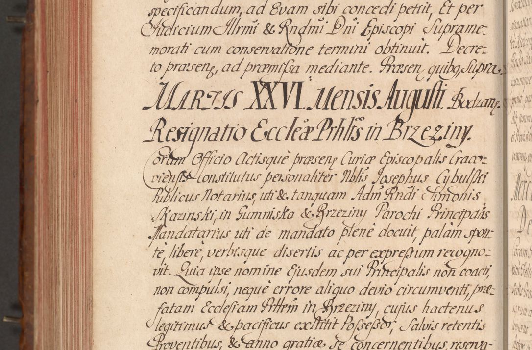 Zdjęcie nr 765 dla obiektu archiwalnego: Acta actorum episcopalium R. D. Constantini Feliciani in Szaniawy Szaniawski, episcopi Cracoviensis, ducis Severiae per annos 1724 - 1727 conscripta. Volumen II