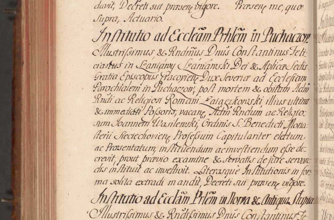 Zdjęcie nr 755 dla obiektu archiwalnego: Acta actorum episcopalium R. D. Constantini Feliciani in Szaniawy Szaniawski, episcopi Cracoviensis, ducis Severiae per annos 1724 - 1727 conscripta. Volumen II