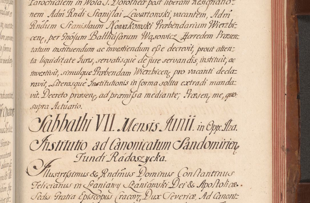Zdjęcie nr 726 dla obiektu archiwalnego: Acta actorum episcopalium R. D. Constantini Feliciani in Szaniawy Szaniawski, episcopi Cracoviensis, ducis Severiae per annos 1724 - 1727 conscripta. Volumen II