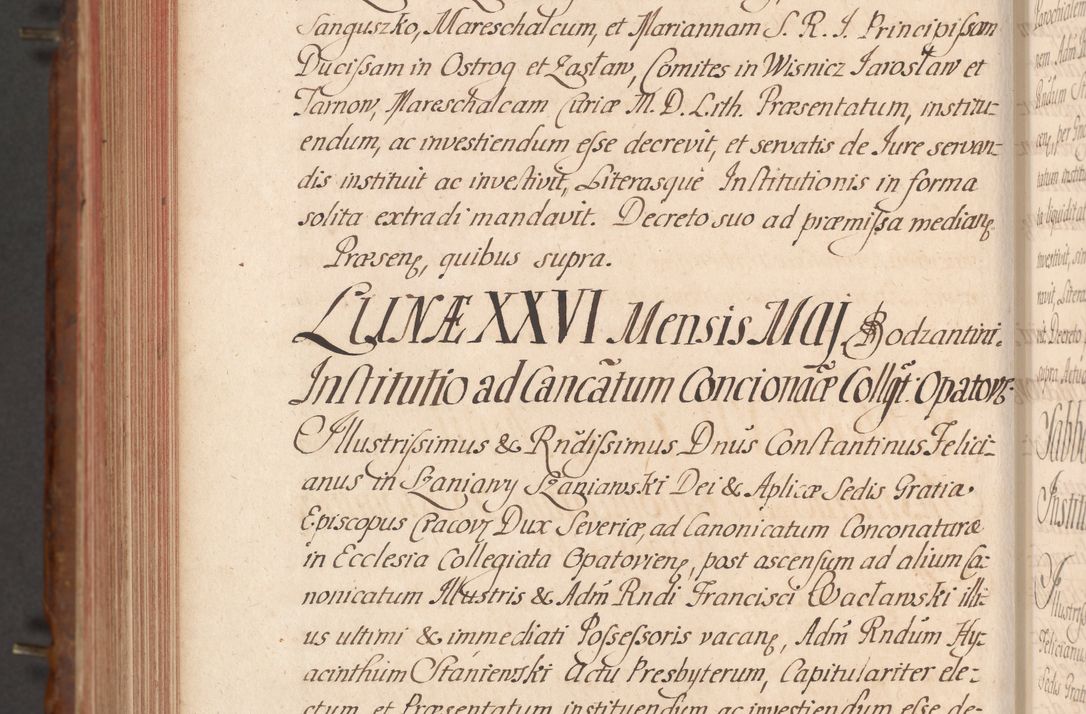 Zdjęcie nr 725 dla obiektu archiwalnego: Acta actorum episcopalium R. D. Constantini Feliciani in Szaniawy Szaniawski, episcopi Cracoviensis, ducis Severiae per annos 1724 - 1727 conscripta. Volumen II
