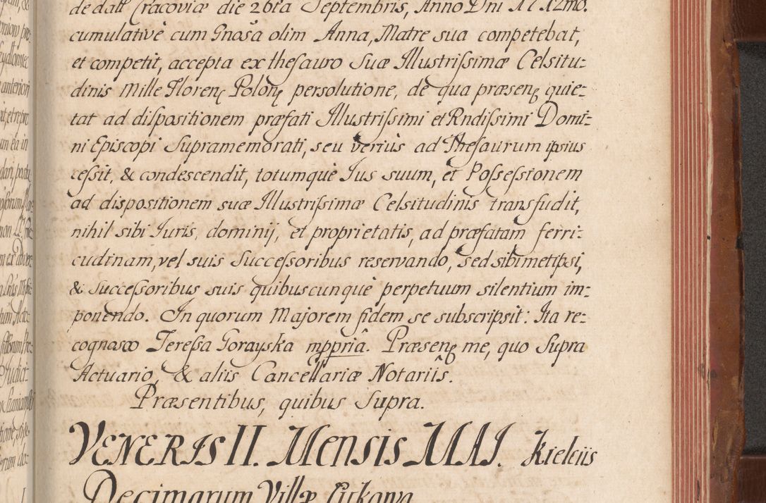 Zdjęcie nr 706 dla obiektu archiwalnego: Acta actorum episcopalium R. D. Constantini Feliciani in Szaniawy Szaniawski, episcopi Cracoviensis, ducis Severiae per annos 1724 - 1727 conscripta. Volumen II