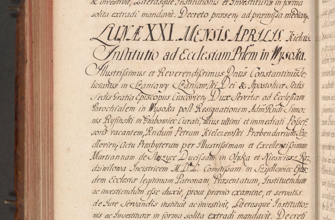 Zdjęcie nr 699 dla obiektu archiwalnego: Acta actorum episcopalium R. D. Constantini Feliciani in Szaniawy Szaniawski, episcopi Cracoviensis, ducis Severiae per annos 1724 - 1727 conscripta. Volumen II