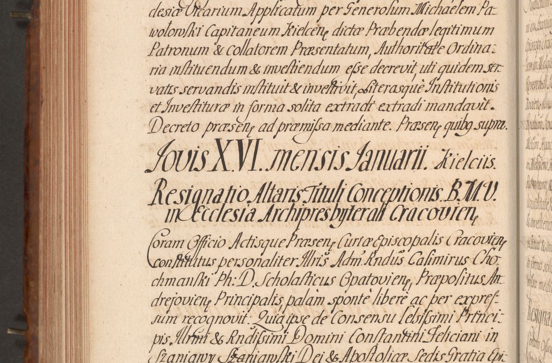 Zdjęcie nr 639 dla obiektu archiwalnego: Acta actorum episcopalium R. D. Constantini Feliciani in Szaniawy Szaniawski, episcopi Cracoviensis, ducis Severiae per annos 1724 - 1727 conscripta. Volumen II
