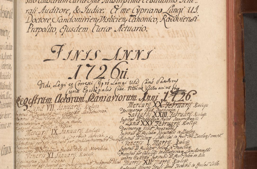 Zdjęcie nr 624 dla obiektu archiwalnego: Acta actorum episcopalium R. D. Constantini Feliciani in Szaniawy Szaniawski, episcopi Cracoviensis, ducis Severiae per annos 1724 - 1727 conscripta. Volumen II