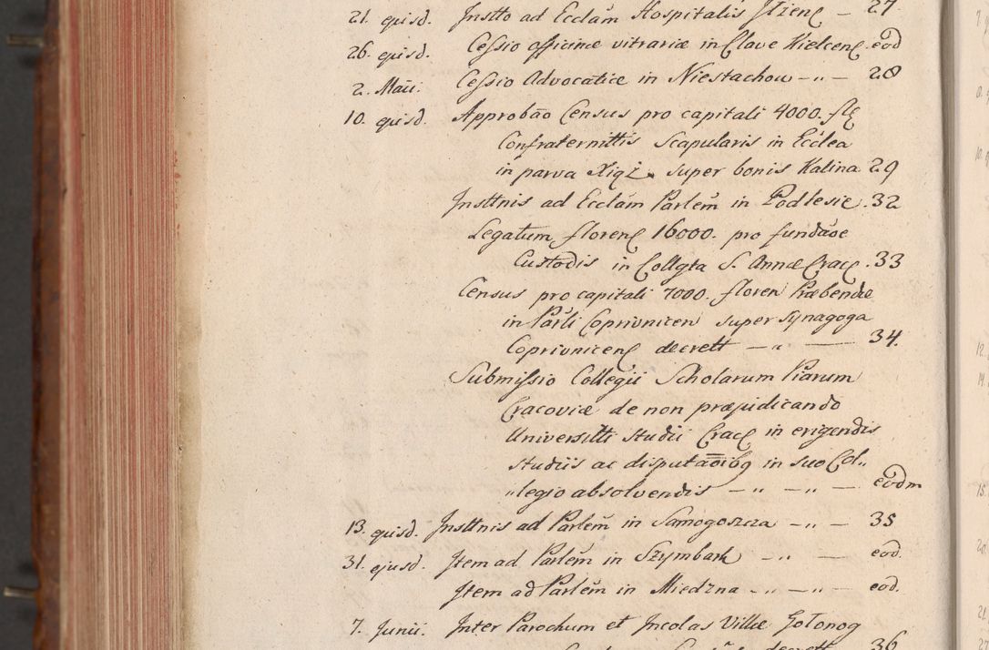 Zdjęcie nr 838 dla obiektu archiwalnego: Acta actorum episcopalium R. D. Constantini Feliciani in Szaniawy Szaniawski, episcopi Cracoviensis, ducis Severiae per annos 1724 - 1727 conscripta. Volumen II