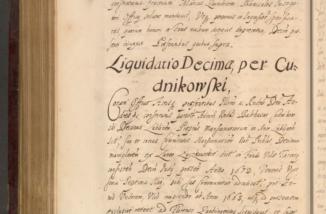Zdjęcie nr 1403 dla obiektu archiwalnego: Acta actorum episcopalium R. D. Andreae Trzebicki ab anno 1670 ad annum 1675 mensem Martinum acticatorum Volumen V